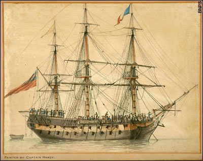 The painting of a warship in Nelson's navy is the only known work by Captain