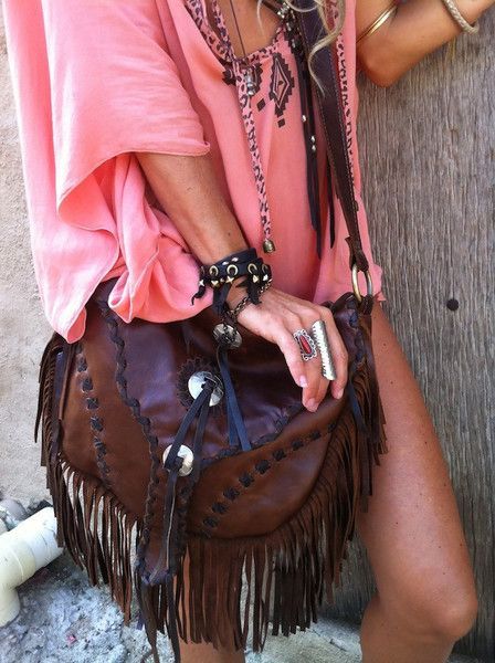 boho fringe leather purse #hippie #fashion