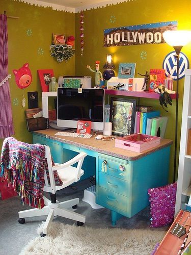 stay creative and get inspired with a colorful desk area