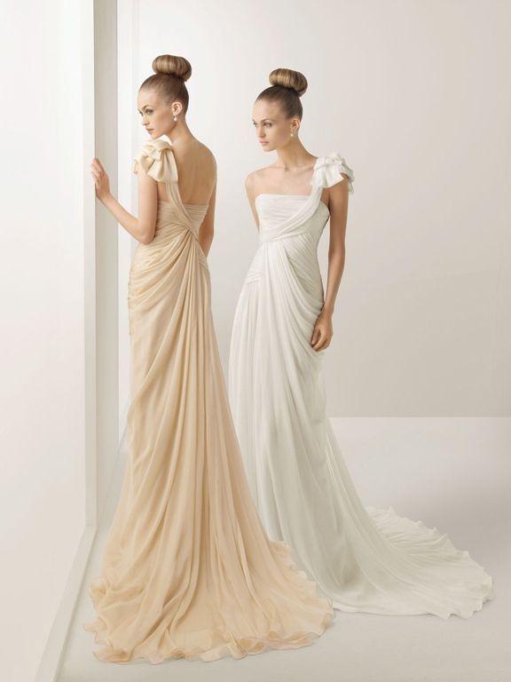 Image detail for -Missy Bridal – One Shoulder Chiffon Greek Style Wedding Dress