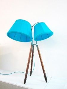 Upcycled lamp from old furniture pieces #diy