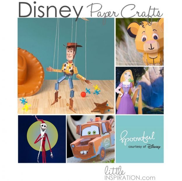 10 Disney 3D Paper Crafts #Free #Printables