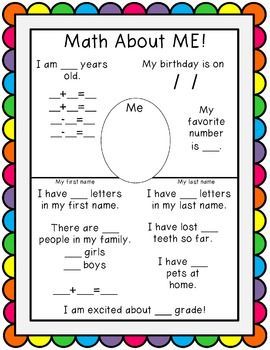 All About Me Math!