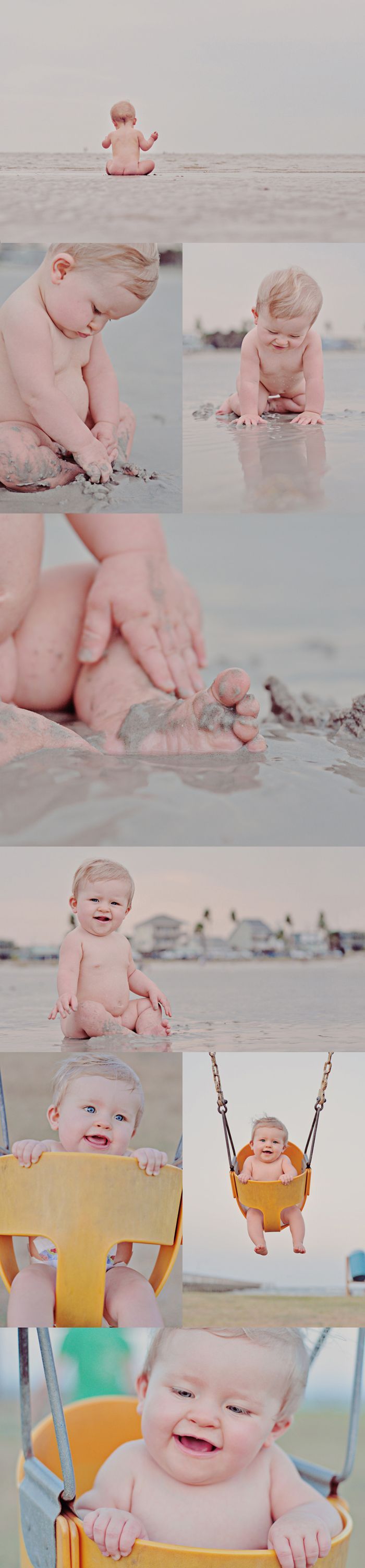There's something about a little cubby nudie baby at the beach!