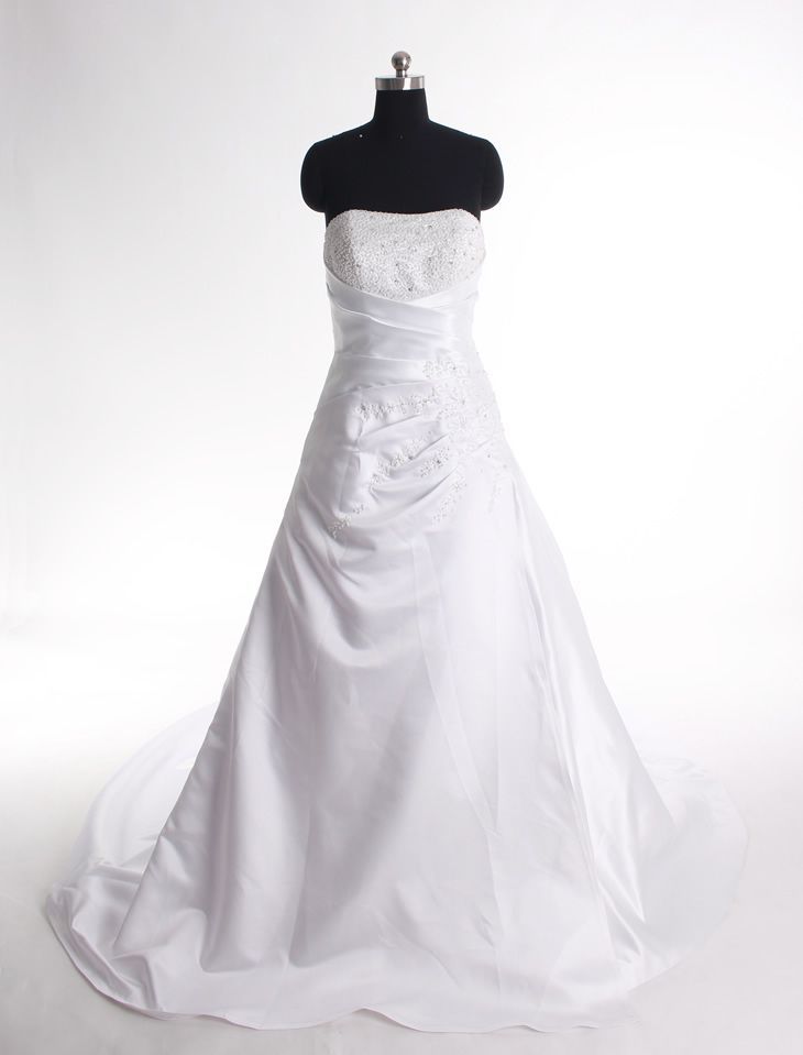 A-line Satin Sleeveless bridal gown