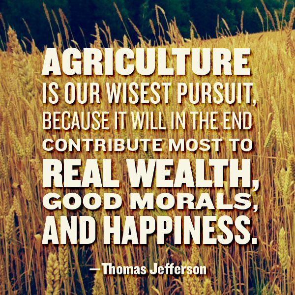 Agriculture is our wisest pursuit, because it will in the end contribute most to
