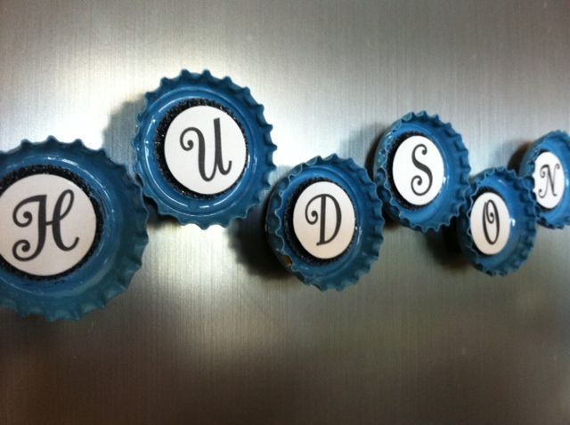 Bottle Cap Magnets.  Dont have to use the spray paint or you can use pictures in