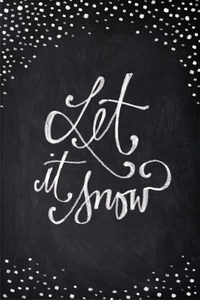 Chalkboard Art – Let it Snow Art Print by Baron Art Co. | Society6