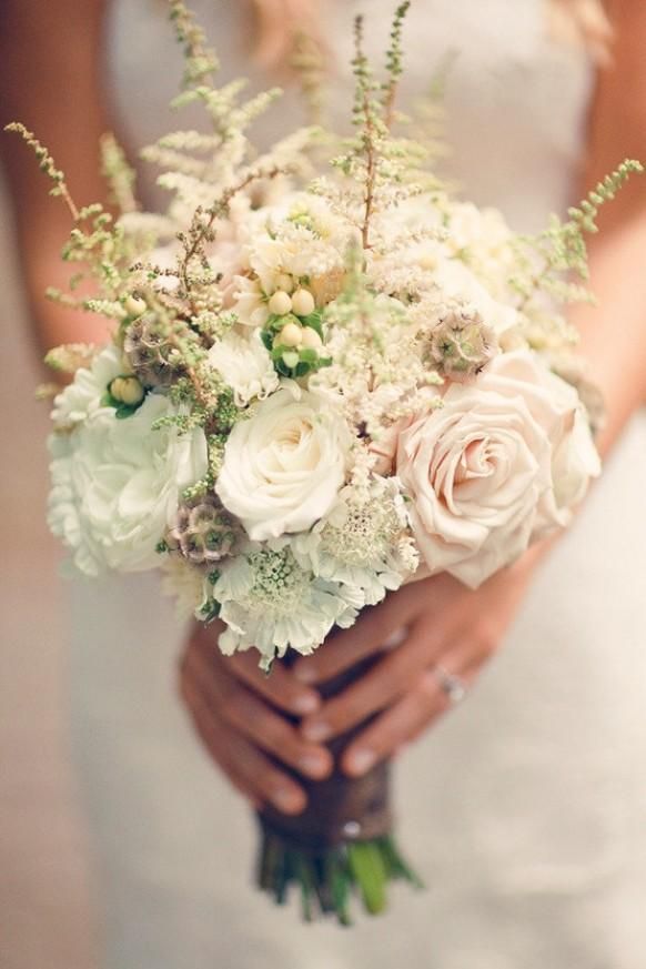 Creamy white and neutral colored bouquet