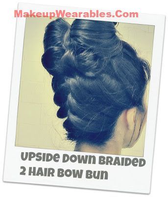 DIY Step-by-step, upside down braid, hair bow making tutorial for medium long ha