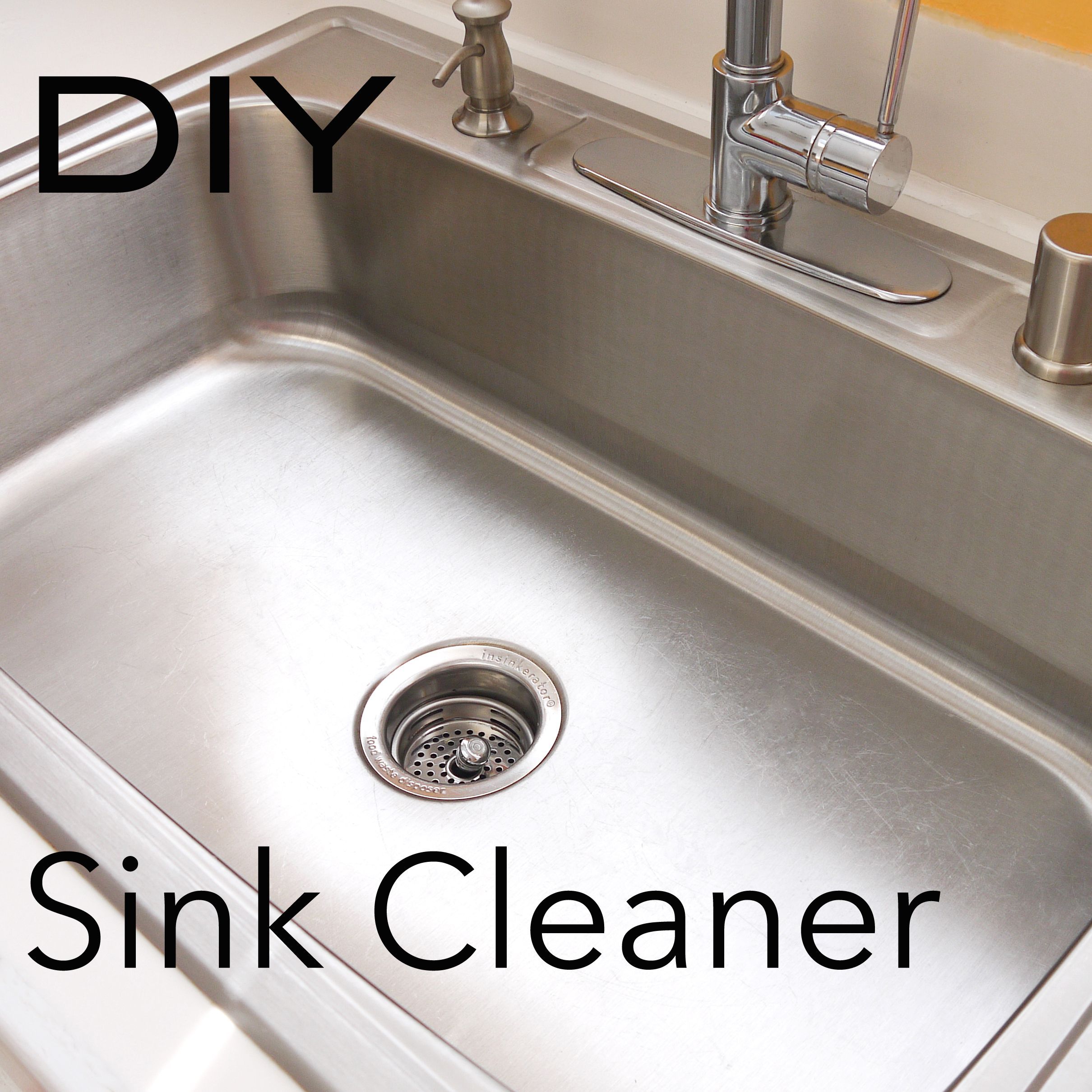 How to clean your kitchen sink and make it shine!  Start by scrubbing the sink w