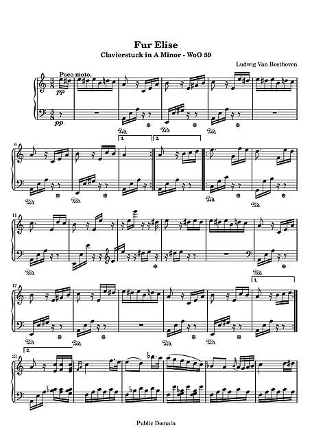 Hundreds of FREE Sheet Music to Download and Print in various difficulty levels