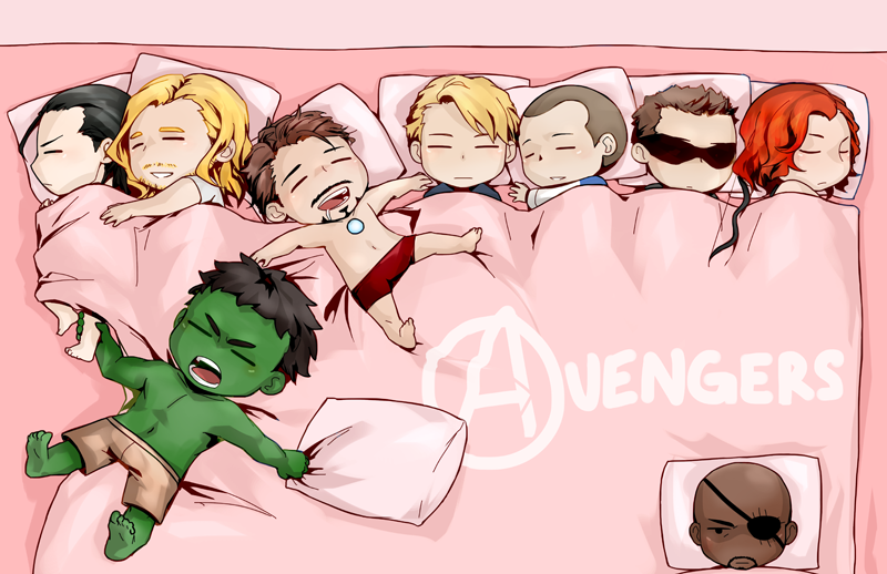 i dont know what the cutest part of this even is. maybe, i think, little hulk ho