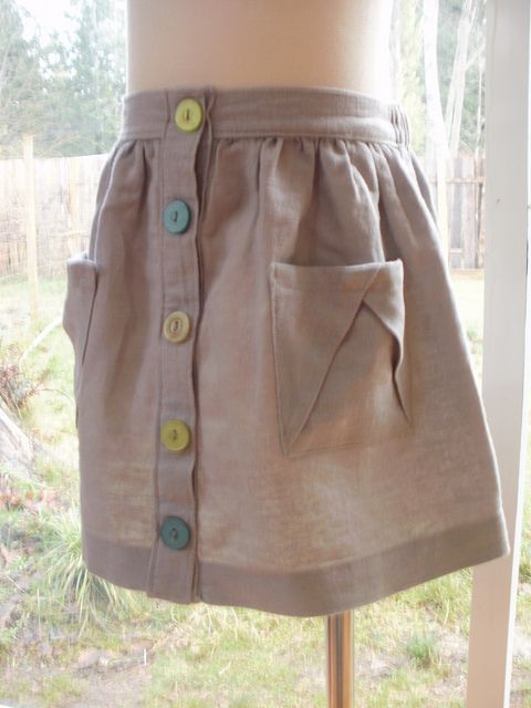 mismatched buttons on the Hopscotch Skirt