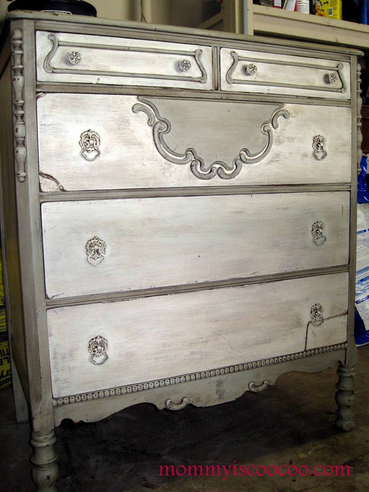 mommy is coo coo: Painted  Glazed Antique Dresser