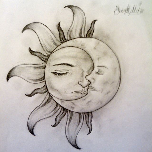 Sun And Moon Tattoo Designs | sun and moon tattoo design i did for a friend