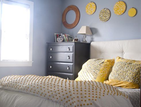 Yellow  Grey bedroom ideas -MadeByGirl
