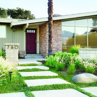 Budget-friendly curb appeal     A variety of heat-tolerant plants with low water