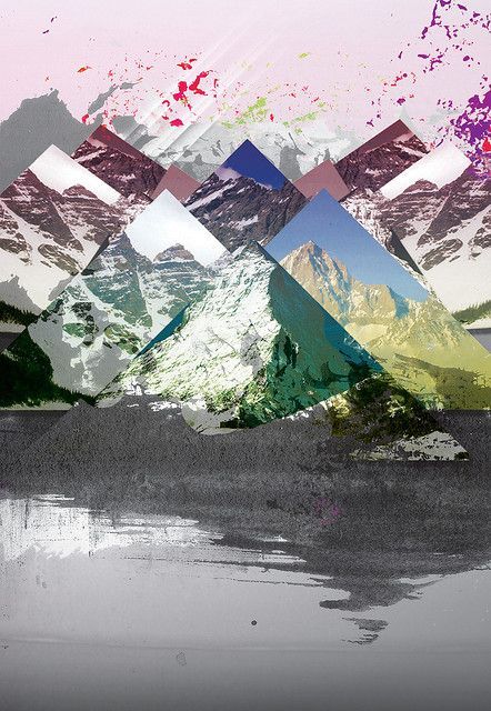 Graphically collaged mountain range | Graphic Design