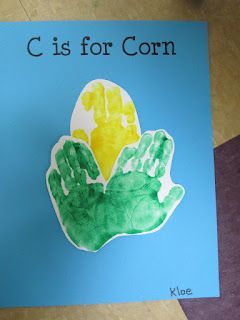 Handprint Corn Craft- let them paint their hand different colors for indian corn