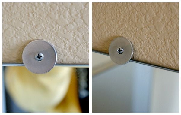 How to frame bathroom mirror that has plastic clips – 1)Use thinnest washer poss