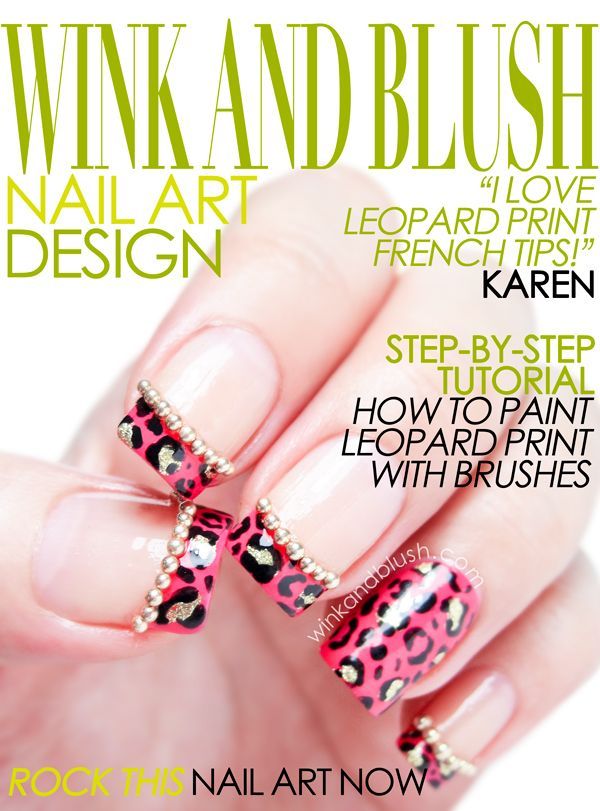 Leopard Print French Tips Nail Art Design (Preview)