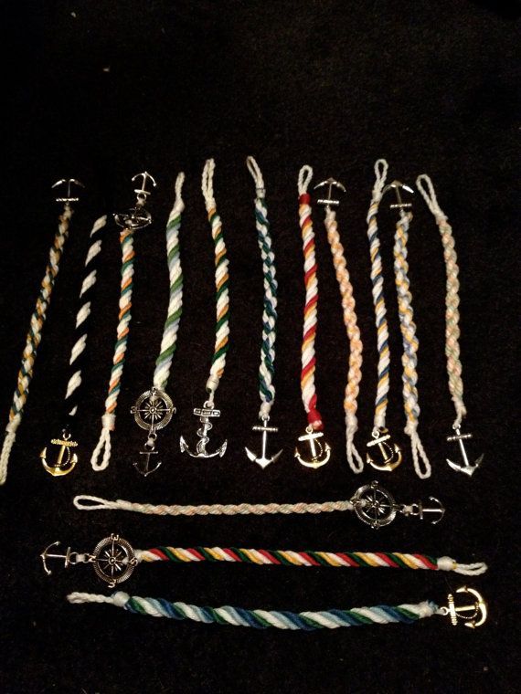 Nautical rope anchor bracelets