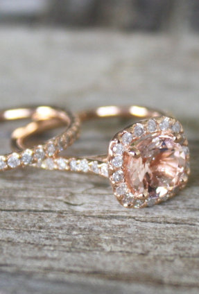 Rose Gold Engagement Ring Set.