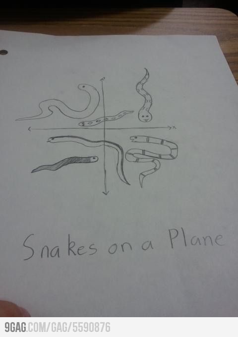 Snakes on a plane. Geometry humor