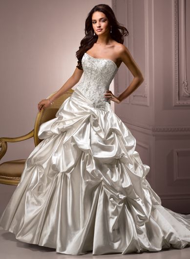 Strapless Ball Gown Satin bridal gown