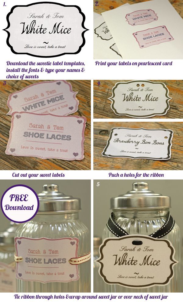 Sweet Jar Lables | Wedding Candy Buffet Labels Free Download