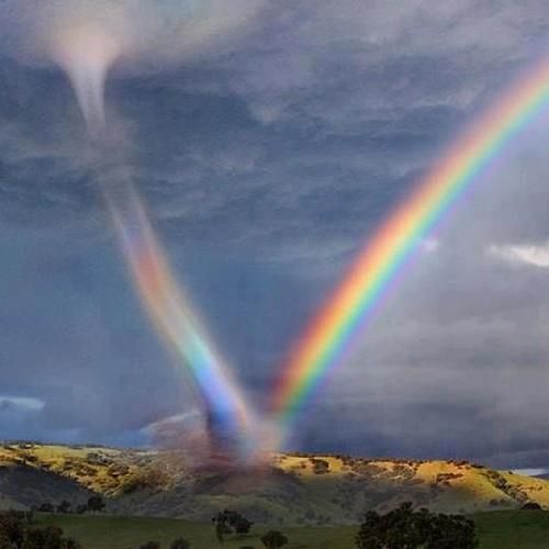 tornado sucks up rainbow