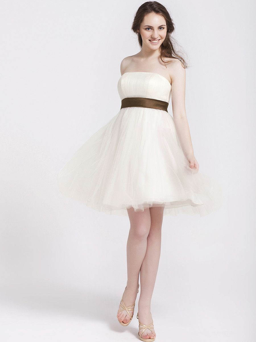 Tulle Ballerina Bridesmaid Dress with Belt