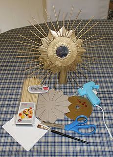 A tutorial how to make a sunburst mirror Christmas Tree Topper for $2 using a re