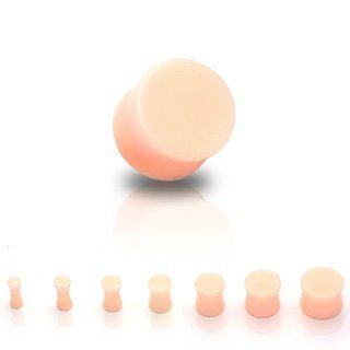 Acrylic Flesh Tone UV Solid Double Flare Plugs – 1″ (25mm) – Sold as a Pair Wick