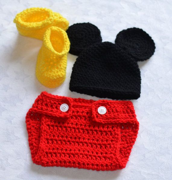 Baby Boy Mickey Mouse Crochet Outfit – Infant Halloween Costumes Baby – Mickey M