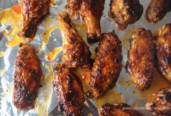 Baked Sweet and Spicy Wings – 250 calories, 5 Weight Watchers PointsPlus