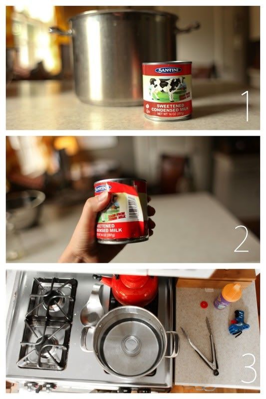Best/easiest homemade Carmel recipe! Remove the label from sweetened condensed m