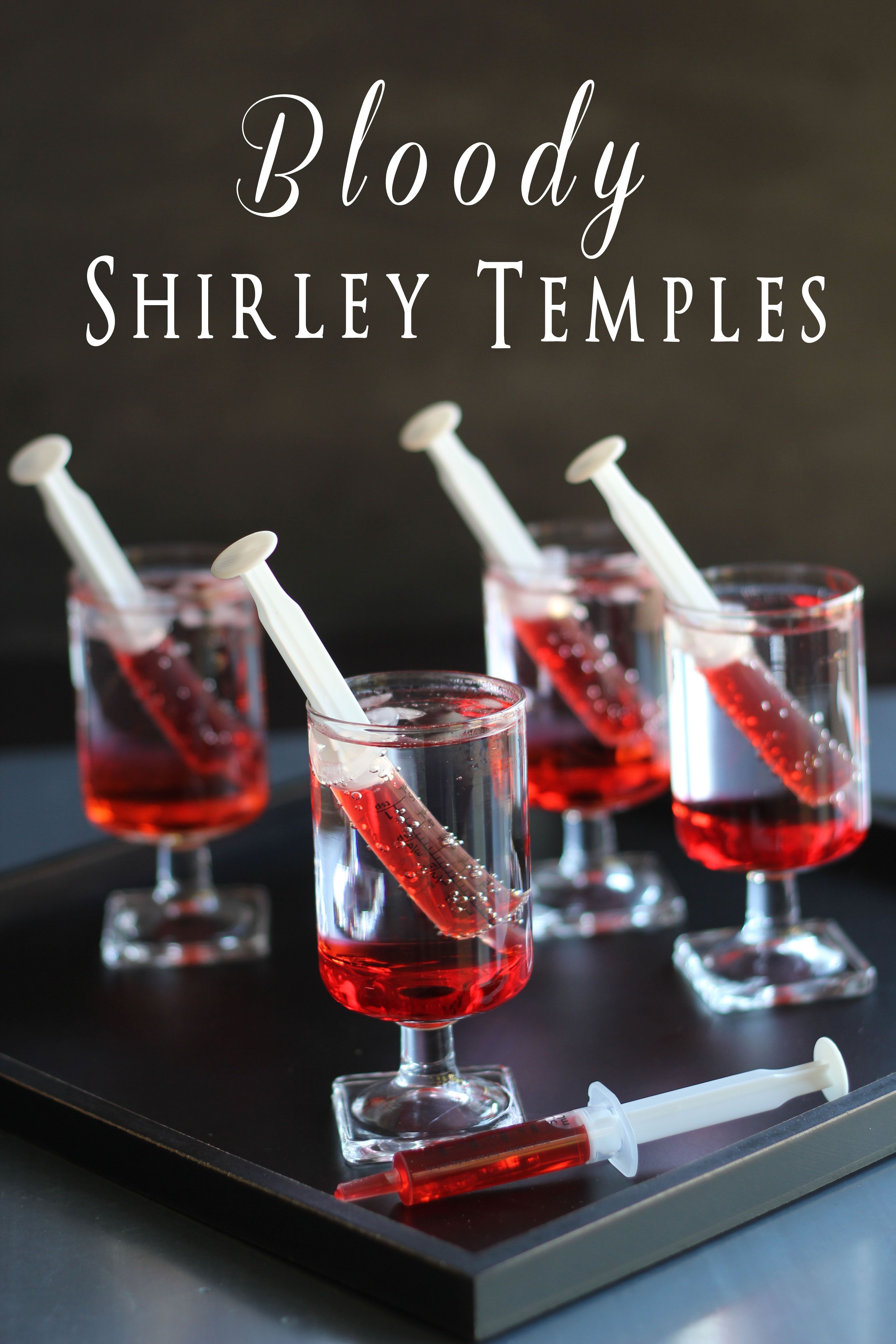 Bloody Shirley Temples – A cute, creepy, easy Halloween drink… and its non-alc