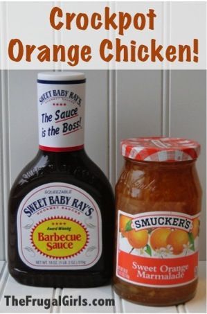Crockpot Orange Chicken – 4  5 Boneless Skinless Chicken Breasts, thawed 3/4 cup