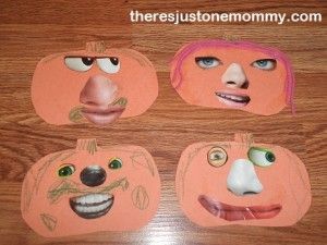 Cut-out faces kids Halloween craft