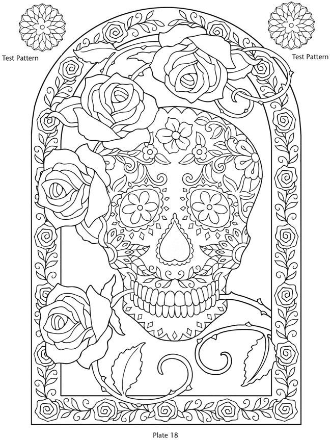 Day of the Dead Printables Coloring Pages Patterns Dover Publications