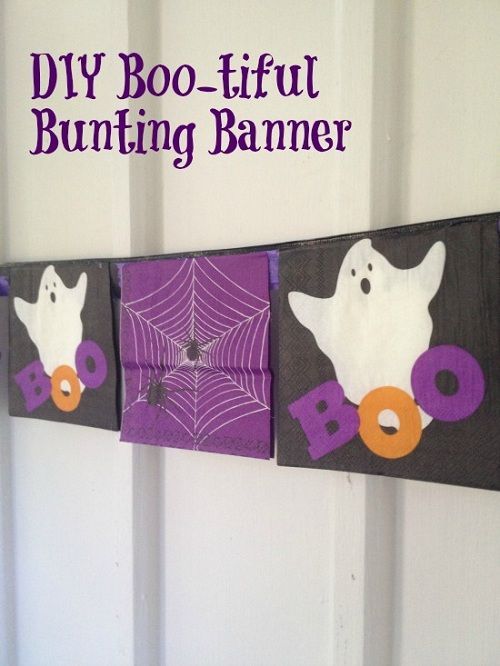 Dollar Store DIY: Boo-tiful Bunting Banner #halloween #diy #crafts