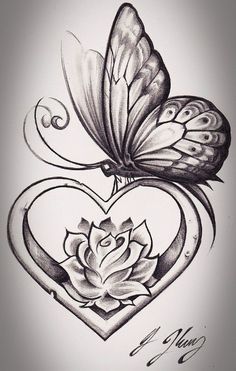 get rid of the butterfly and i love the flower inside the heart !
