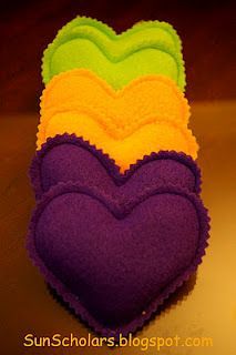 Heart felt pocket warmers- perfect hostess gift for G’s toddler Valentine’s day