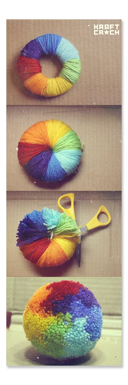 How to make a Rainbow Pompon