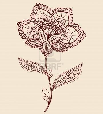like the flower stem & henna pattern.  just add heart flower of sorts in henna p