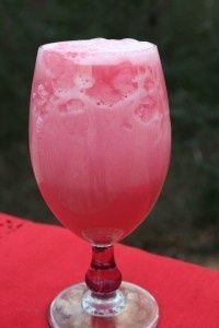 Love Potion: pink lemonade, raspberry sherbet, and sprite