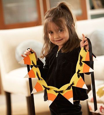 Paper Plate Candy Corn Garland [Crafts for Kids] ~ Be Different…Act Normal