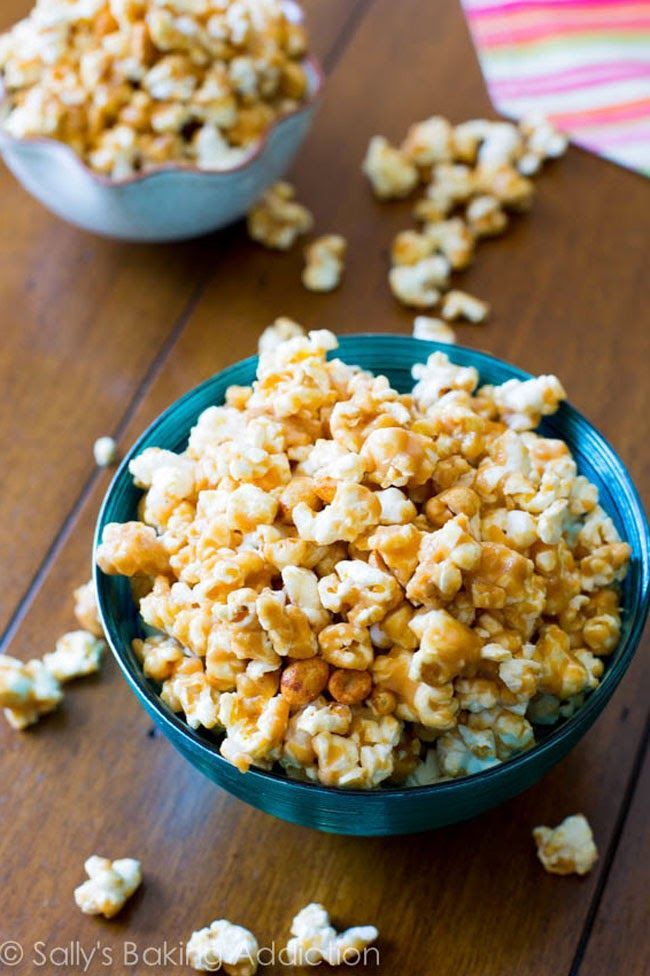 Peanut Butter Caramel Popcorn – 22 different Flavored Popcorn recipes included i